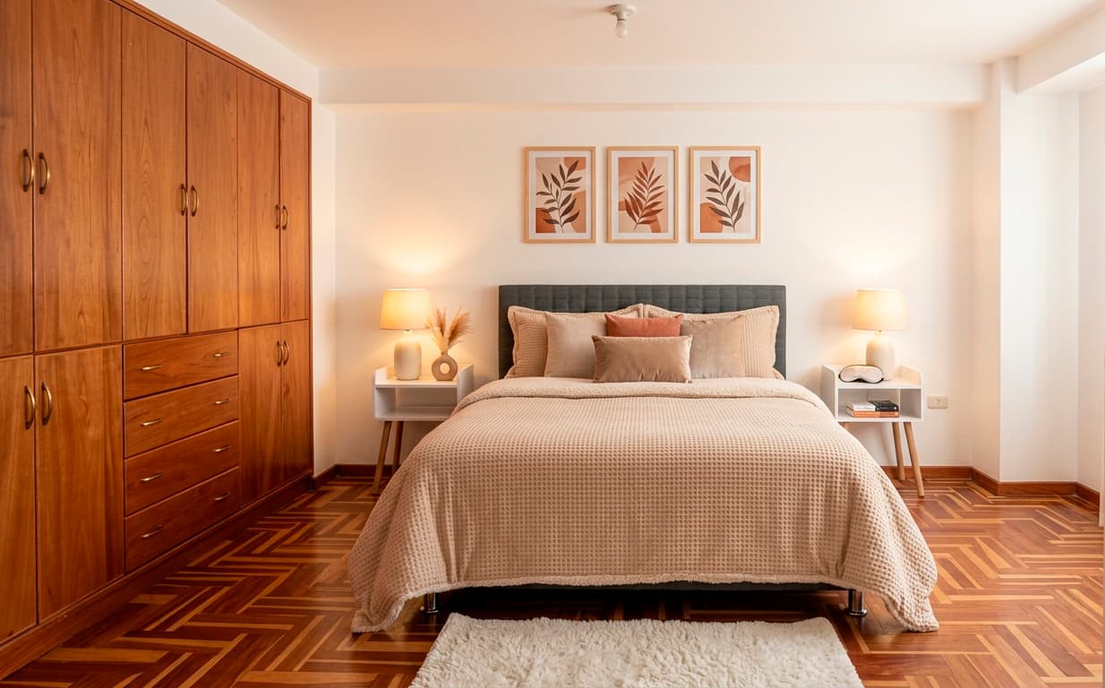 Vista del dormitorio secundario amoblado